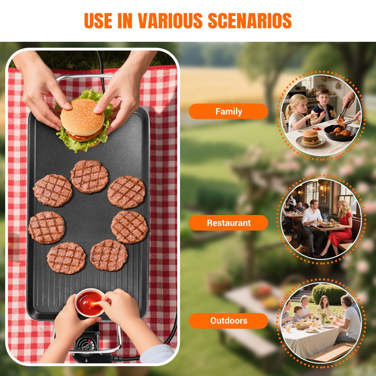 Teppanyaki Grill Table - (ABHW) Table-Top Electric Teppanyaki Grill Smokeless,