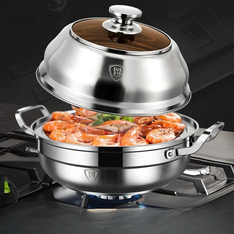 Induction Cooker Commercial - Seafood Steam Pot 316 Stainless Steel