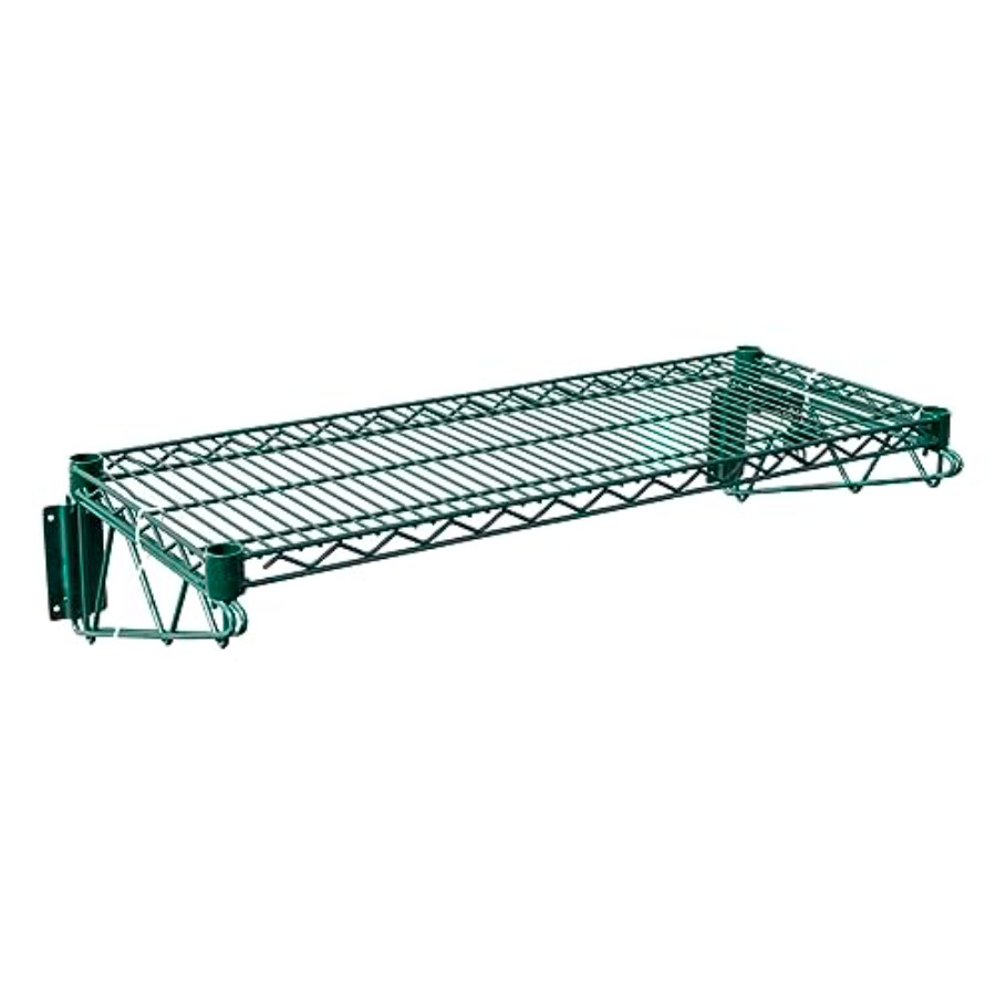 Commercial Kitchen Walls - 48x14 Epoxy-Coated Green Wire Wall Shelf