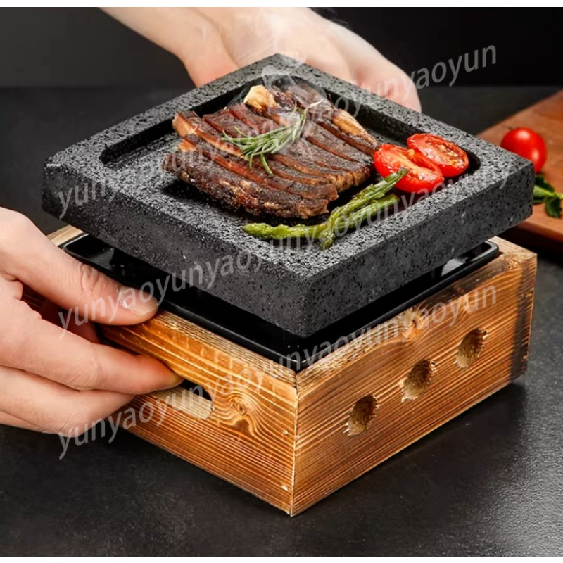 Grooved Dense Hole Volcanic Ro - Teppanyaki Grill Table recension och pris