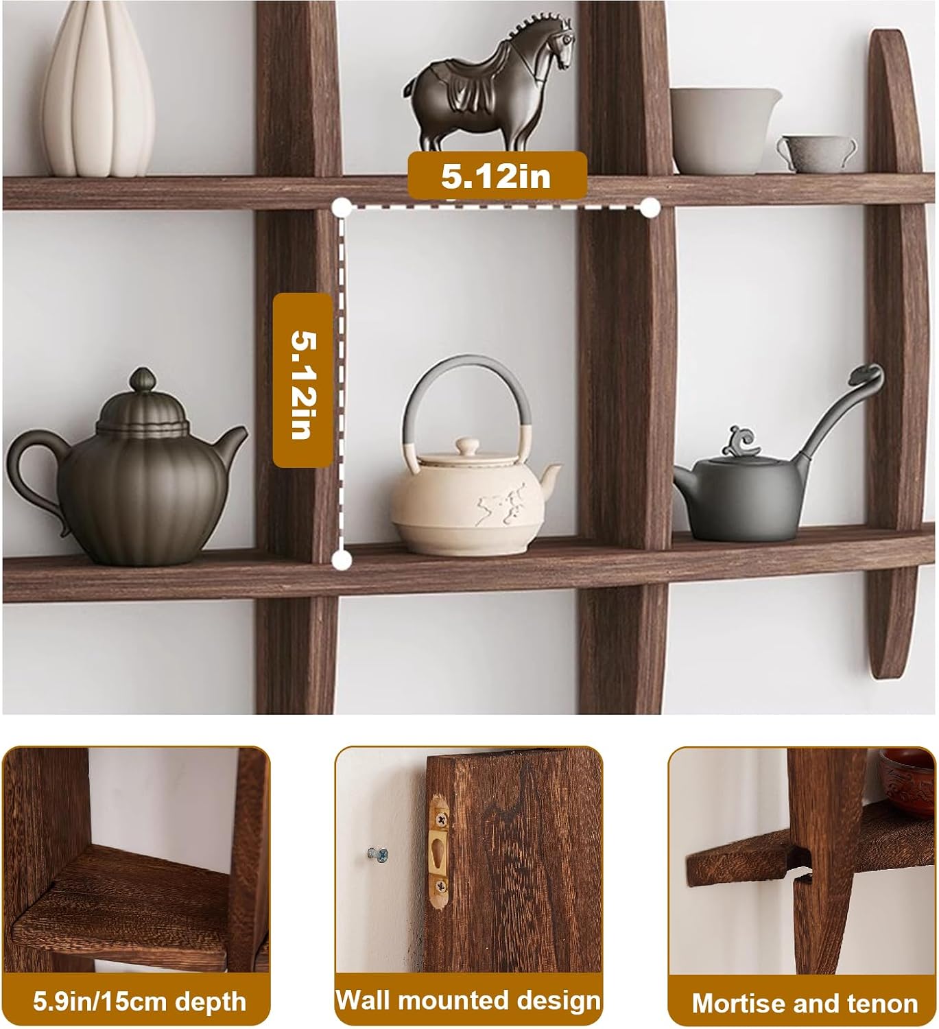 Solid Wood Chinese Tea Cup Hol - Commercial Kitchen Walls recension och pris