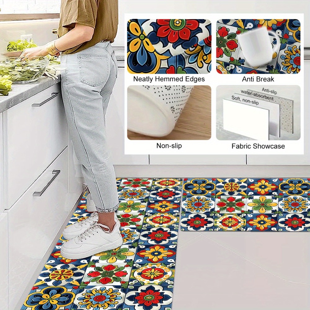 Mediterranean Tile Carpet Mat  - Commercial Kitchen Tile Flooring recension och pris