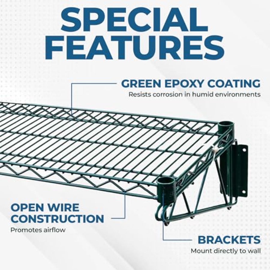 48x14 Epoxy-Coated Green Wire  - Commercial Kitchen Walls recension och pris