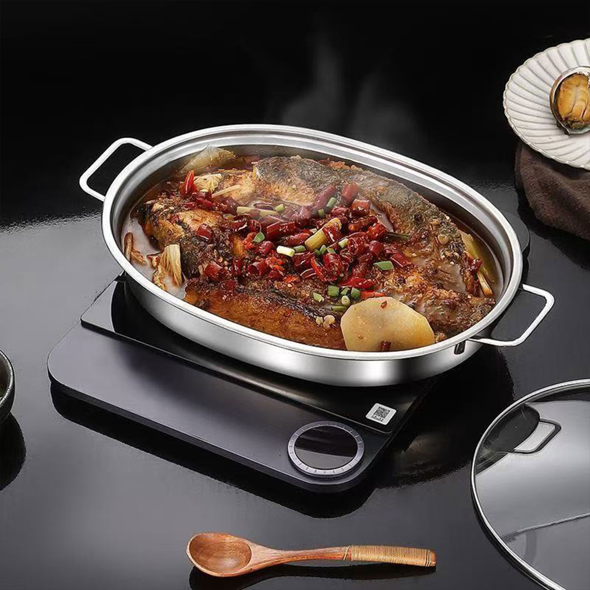 Stainless Steel Tray with Ears - Induction Cooker Commercial recension och pris