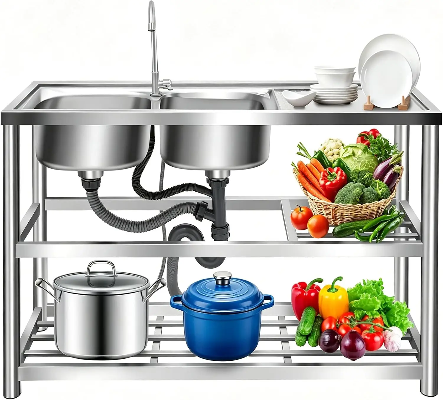 Kitchen Freestanding Prep Sink - Commercial Kitchen Worktops recension och pris