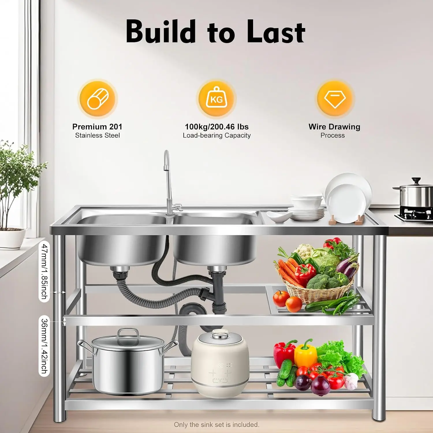Kitchen Freestanding Prep Sink - Commercial Kitchen Worktops recension och pris