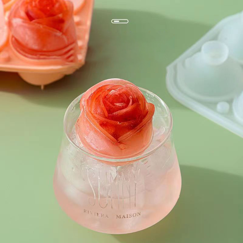 3D Rose Ice Molds 4 Holes Ice  - Commercial Kitchen Utensil Holder recension och pris