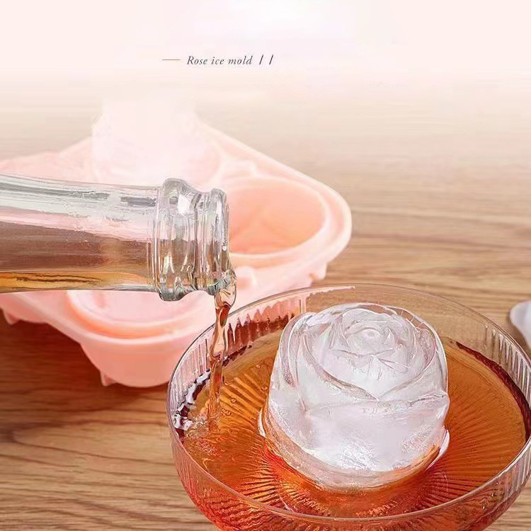 3D Rose Ice Molds 4 Holes Ice  - Commercial Kitchen Utensil Holder recension och pris