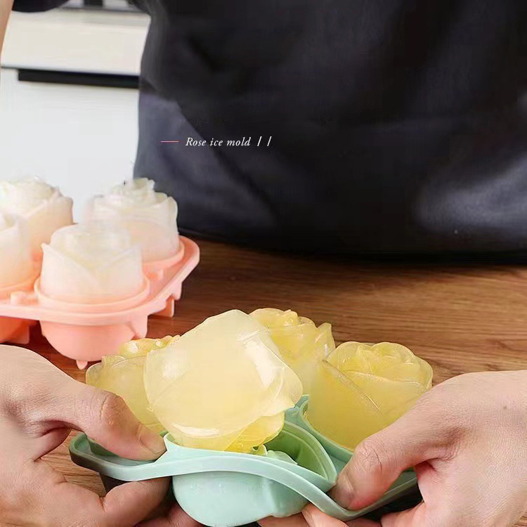 3D Rose Ice Molds 4 Holes Ice  - Commercial Kitchen Utensil Holder recension och pris