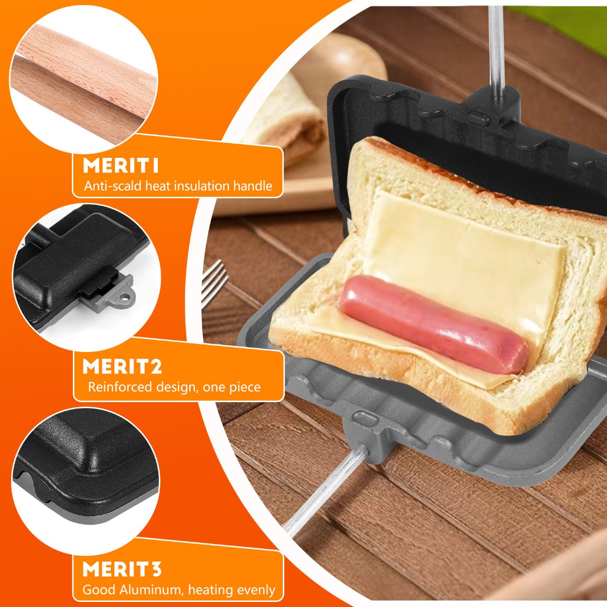 ABUD-Double-Sided Sandwich Bak - Sandwich Press Panini recension och pris