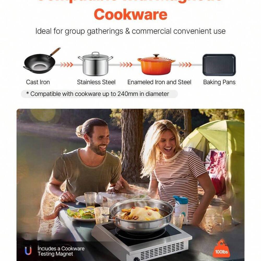Portable Cooktop, 1800W Commer - Induction Cooker Commercial recension och pris