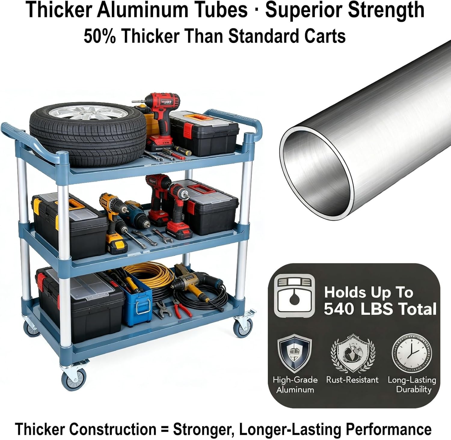 3-Tier Rolling Utility Service - Commercial Kitchen Services recension och pris