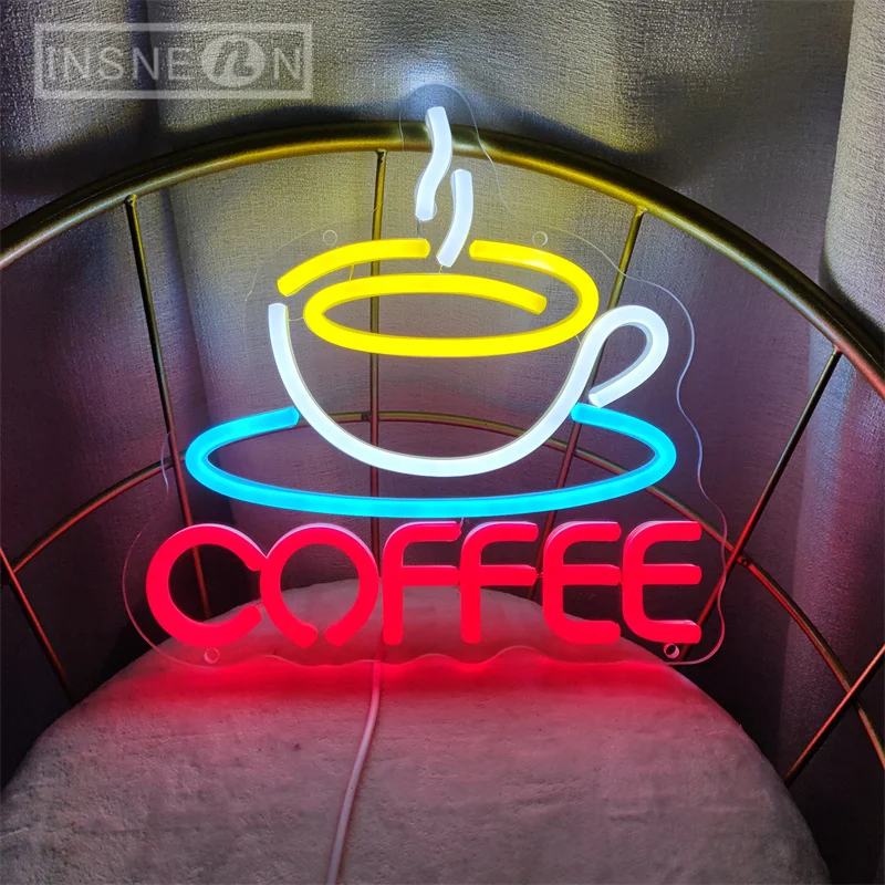 Coffee Cup Designed Neon Sign  - Commercial Kitchen Walls recension och pris