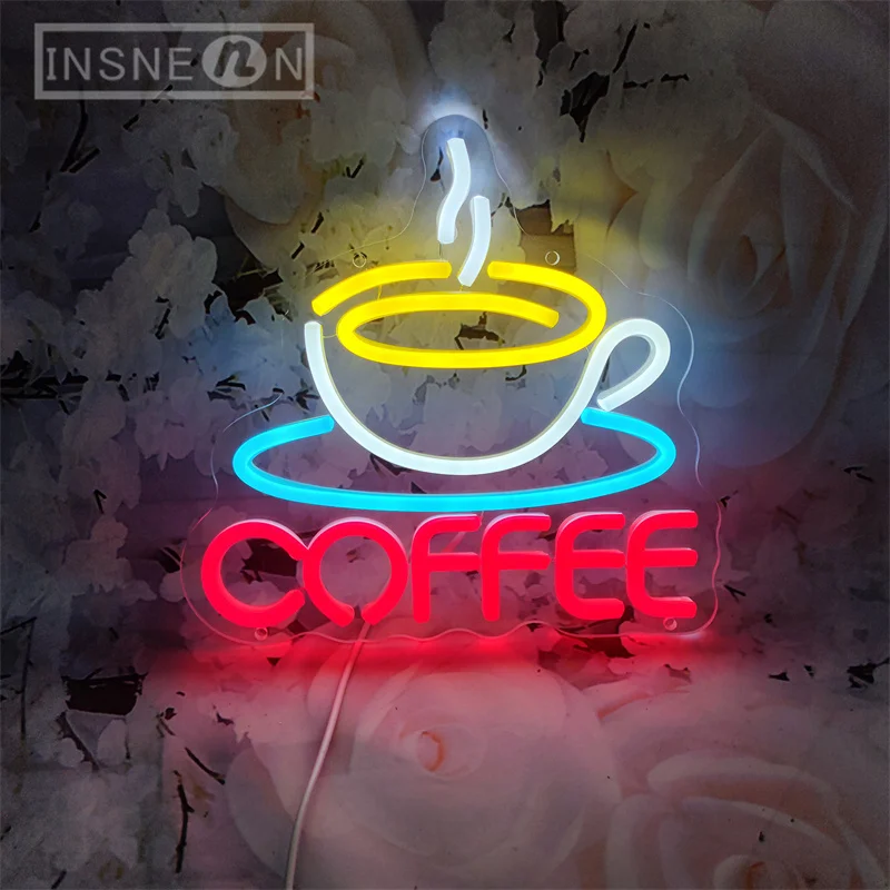 Coffee Cup Designed Neon Sign  - Commercial Kitchen Walls recension och pris