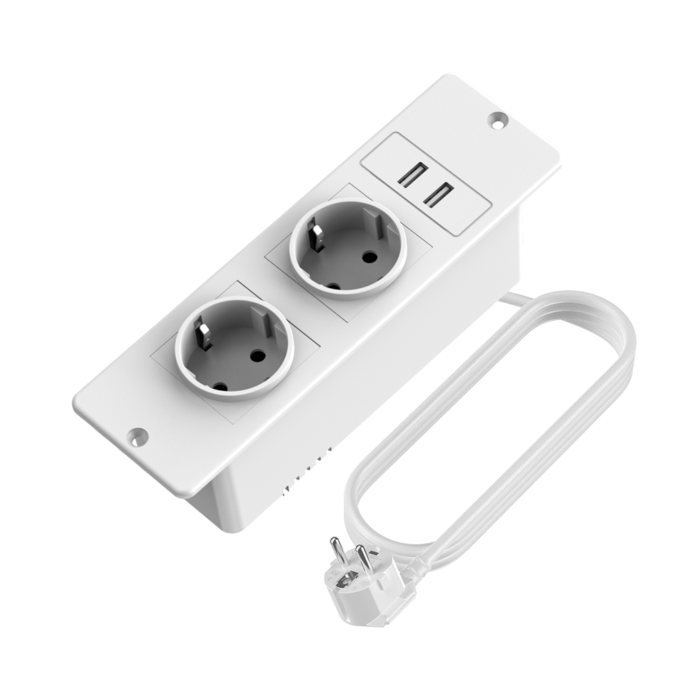 EU White Recessed Power Strip  - Commercial Kitchen Worktops recension och pris
