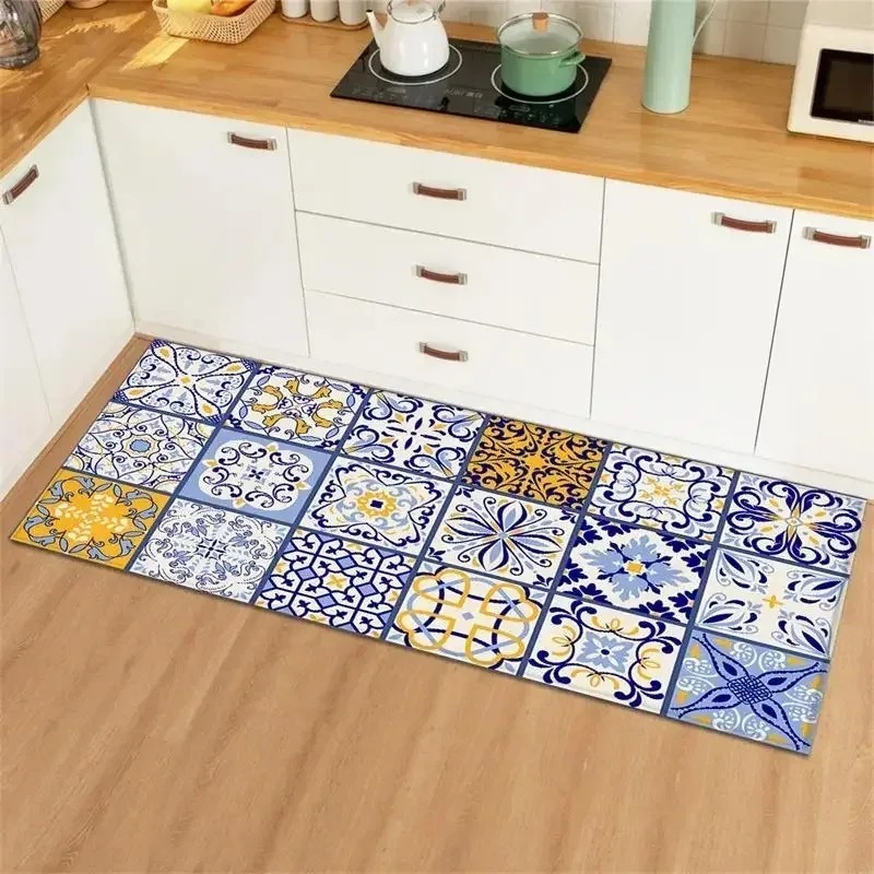 Blue Yellow Vintage Tile Colla - Commercial Kitchen Tile Flooring recension och pris