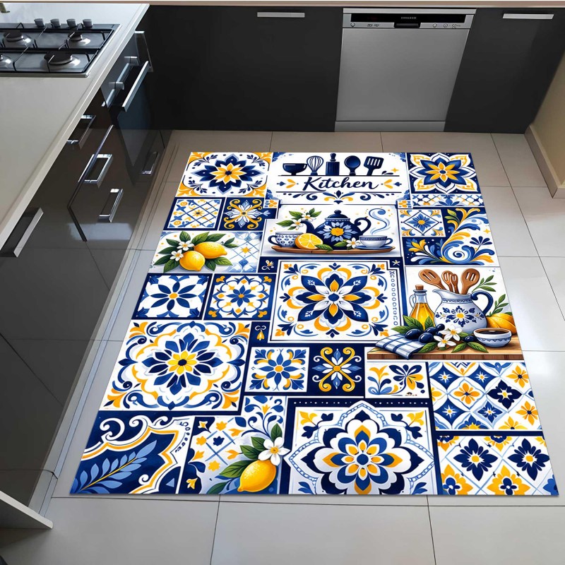 Mediterranean Mosaic Tile Kitc - Commercial Kitchen Tile Flooring recension och pris