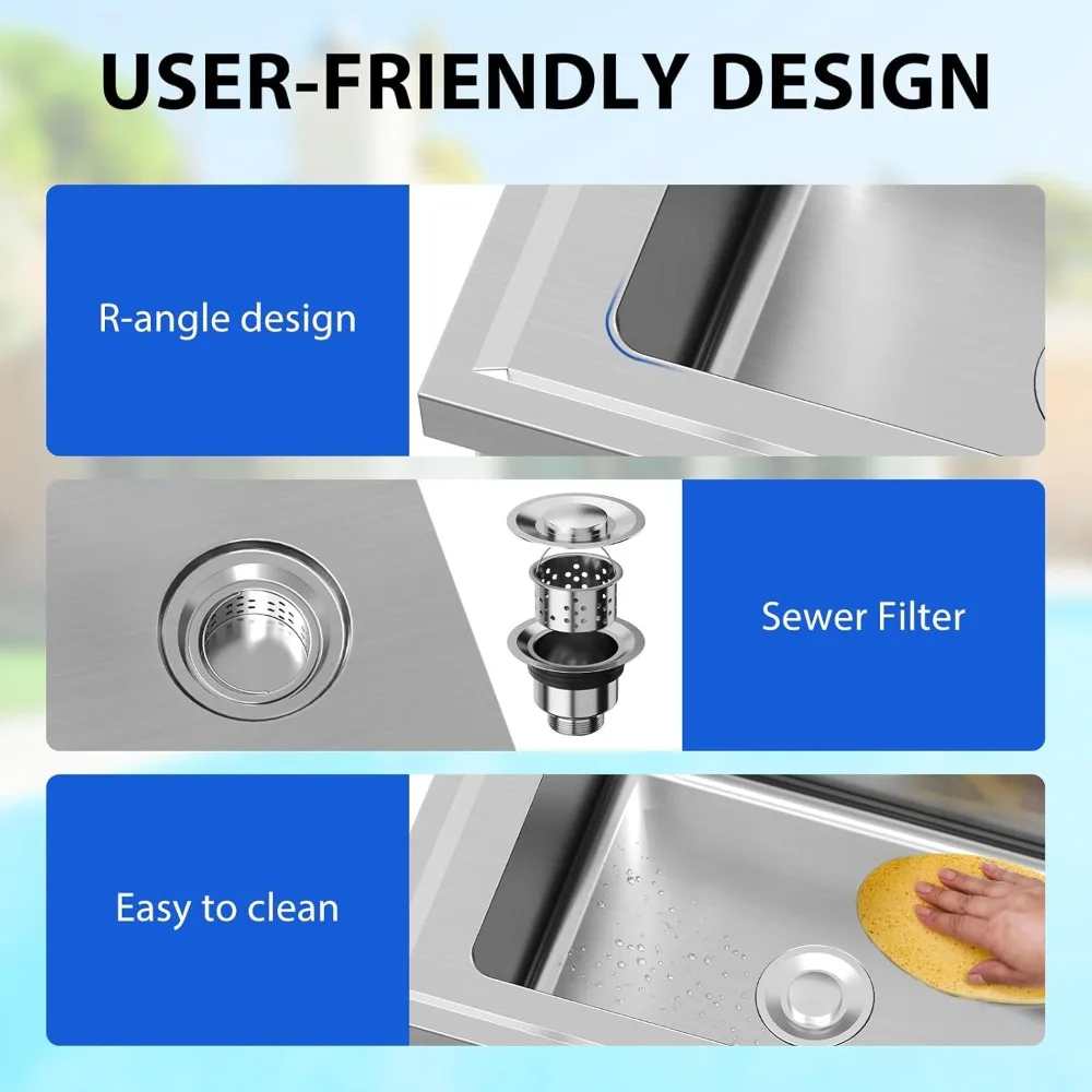 Stainless Steel Sink, 36x21x40 - Commercial Kitchen Worktops recension och pris