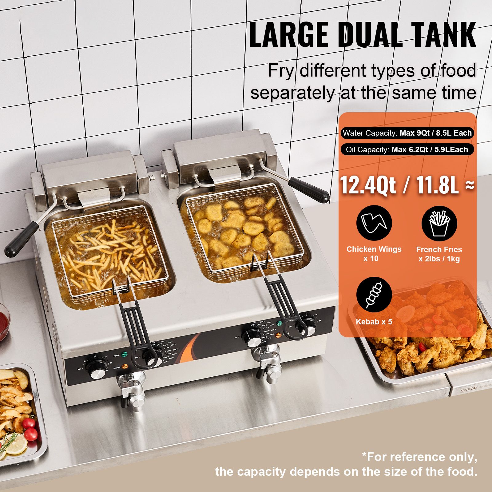 Commercial Deep Fryer 3500W, D - Induction Cooker Commercial recension och pris