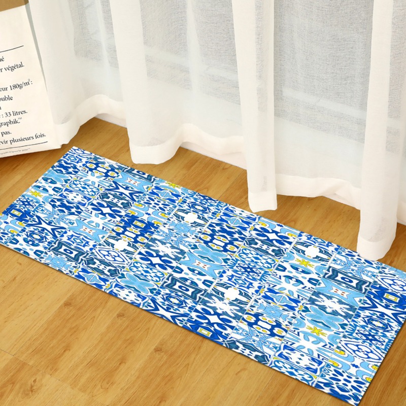 Long Rug Mediterranean Blue-Wh - Commercial Kitchen Tile Flooring recension och pris